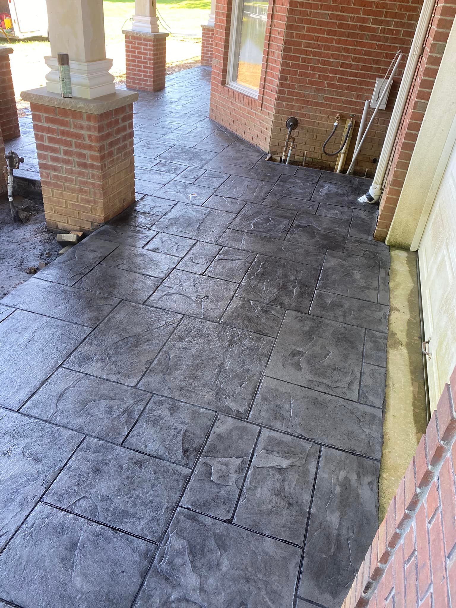 Stamped slate pattern porch